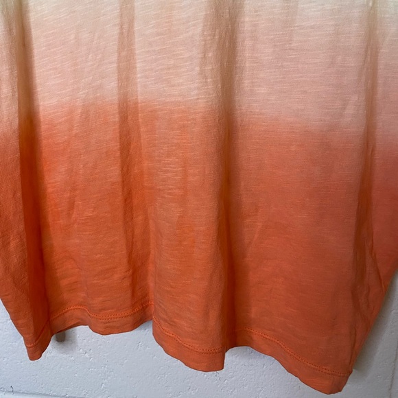 NWT LOFT Yellow Orange Ombré Oversized Short Sleeve Low Neck T-shirt - Picture 7 of 10